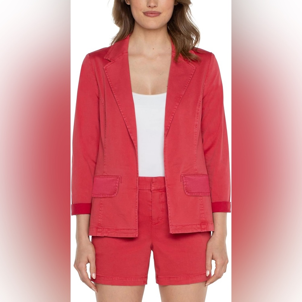 Liverpool Fitted Blazer in Berry Blossom, NWT, Small
